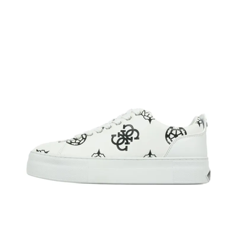 GUESS Gianele Abrasion Resistant Low Top Skateboard Shoes Women's White-0