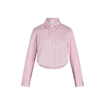 Patou Cropped Printed Poplin Shirt