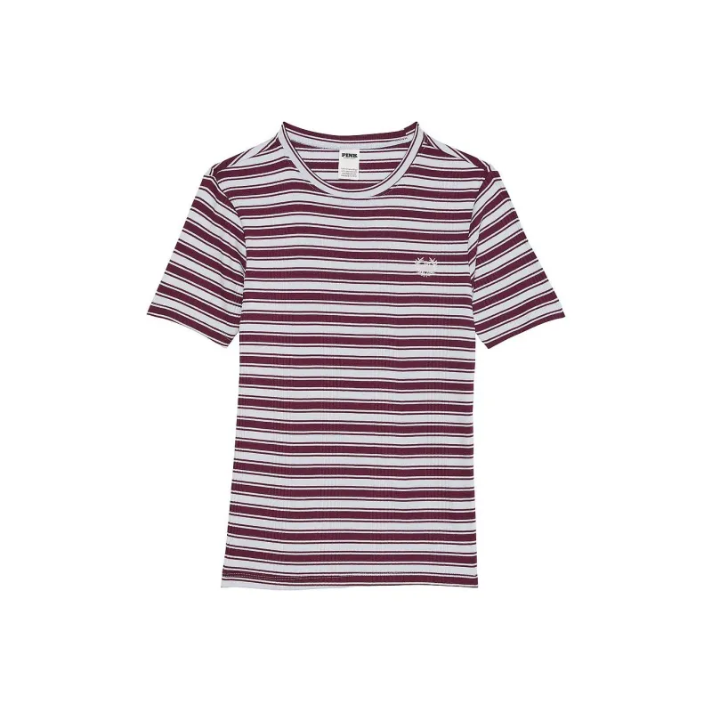 Victoria's Secret Regular T Shirt Women's Wild Rose Stripes-0