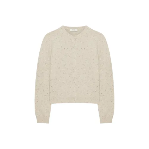 ARITZIA Cashmere Bare Cashmere Crew Cardigan Cashmere Sweater Women's Speckled Oat Beige/Spot Oat Beige