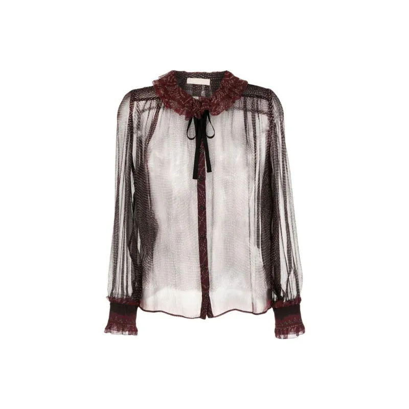 Ulla Johnson Pippa Abstract-print Sheer Blouse-0