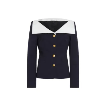 Alessandra Rich Mikado Collar Light Jacket
