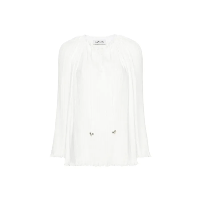 Lanvin Gathered Plissé Blouse-4