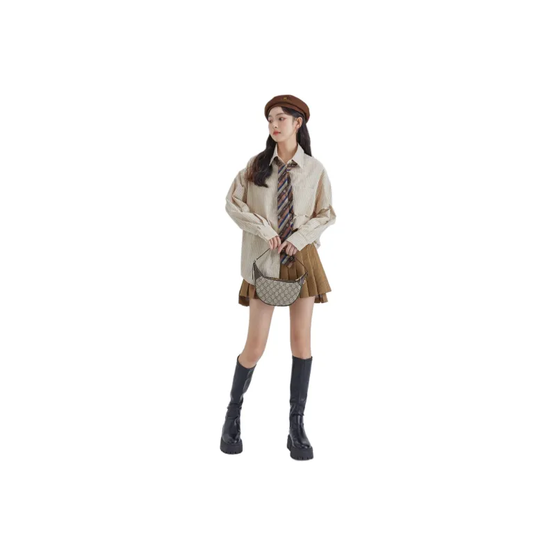 DEAR DEER PUFF Shirt Women's Beige-0