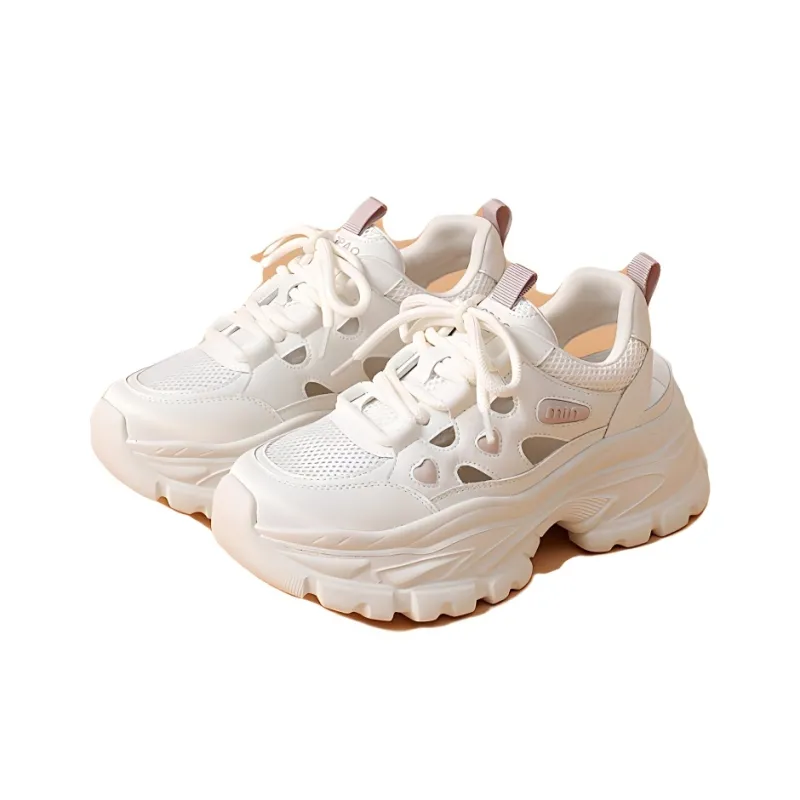 LINGPAO Breathable Low Top Chunky Sneakers Women's-6