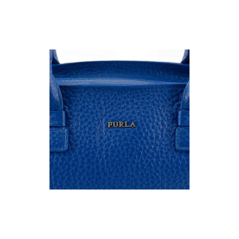 Furla Regina Genuine Leather Tote Bag, Shopping Bag, Shoulder Bag, Handbag Large Size Women's Blue-4