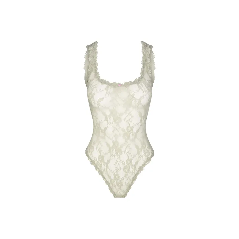 SKIMS STRETCH LACE TANK BRIEF BODYSUIT Bodysuits Women's TALC/Talc-0