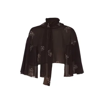 PRADA Floral print Georgette Cape