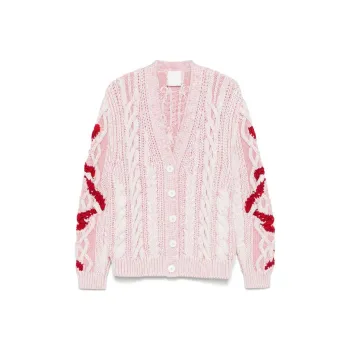 Givenchy Lunar Year Snake V Neck Cardigan 'Ivory/Pink'