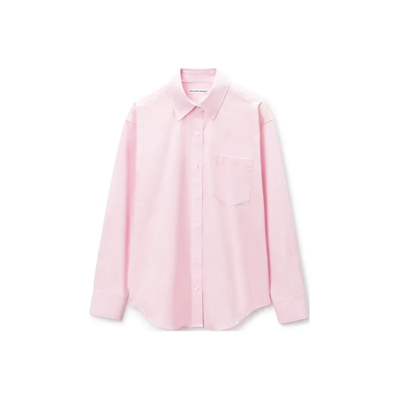 Alexander Wang Boyfriend Logo Flag Tag Shirt Light Pink-0