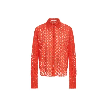 Valentino Long-Sleeved Lace Shirt