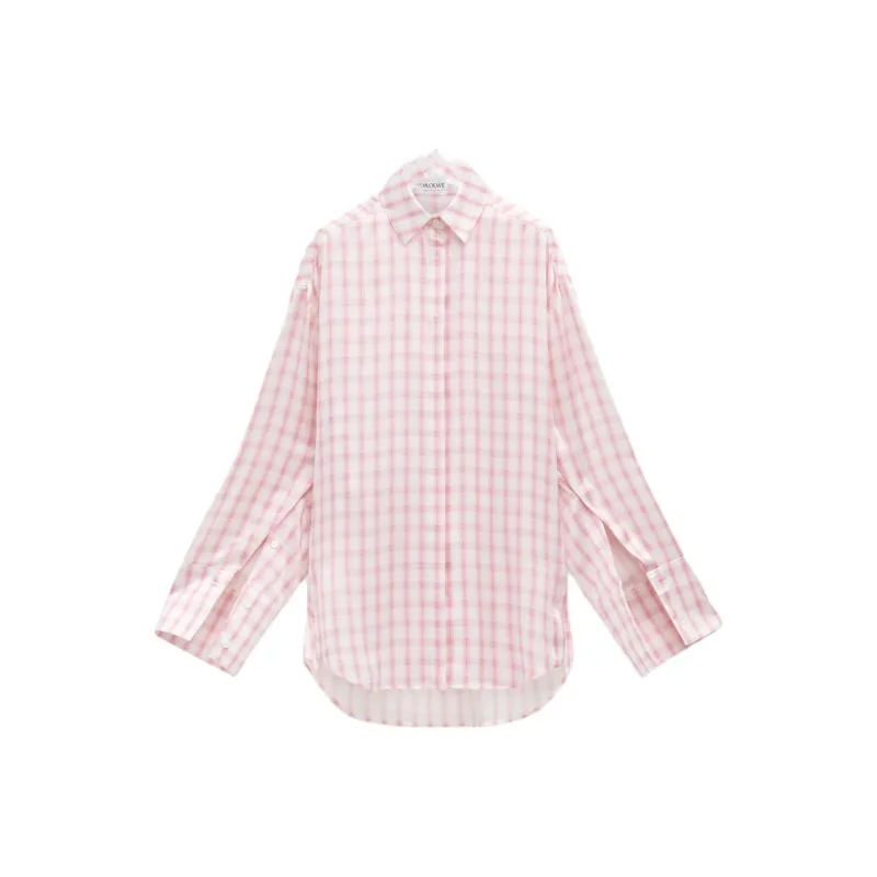 LOEWE Check Shirt 'White/Pink'-0