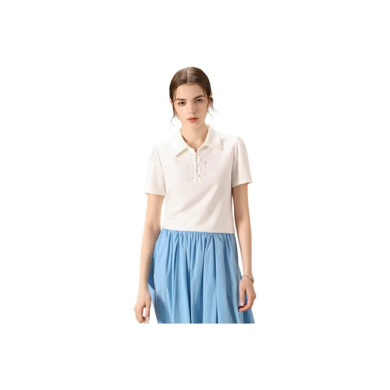 FENHONGMALI T Shirt Women's White-0