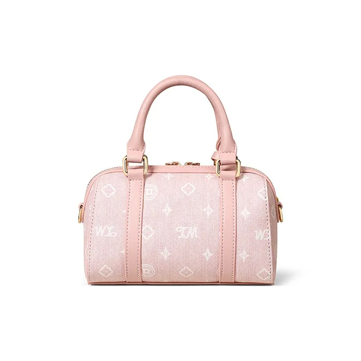 Teenmix PVC Boston Bag, Shoulder Bag, Crossbody Bag, Handbag Regular Women's Coffee/Ecru/Cherry Blossom Pink/Sky Blue-10