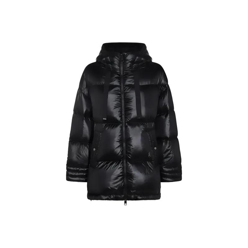 HERNO A Shape Zip Up Hooded Puffer Jacket-0