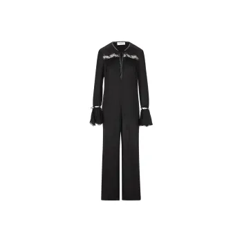 SAINT LAURENT Drawstring Long-Sleeved Jumpsuit