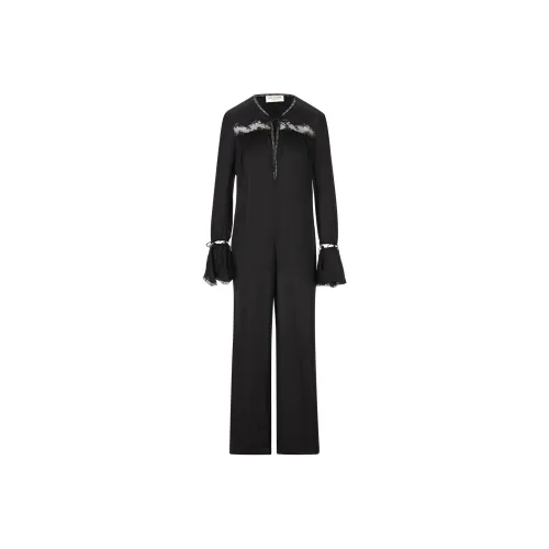 SAINT LAURENT Drawstring Long-Sleeved Jumpsuit