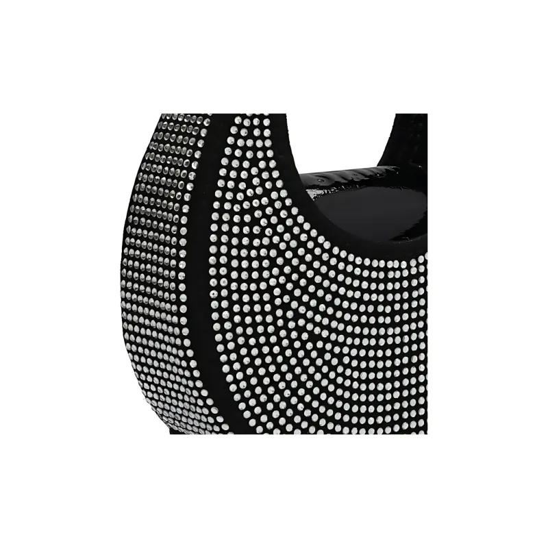 Staud Cow Leather Trim, Polyester, Glass, Rhinestone Shoulder Bag, Crossbody Bag, Handbag Mini Women's Black-3