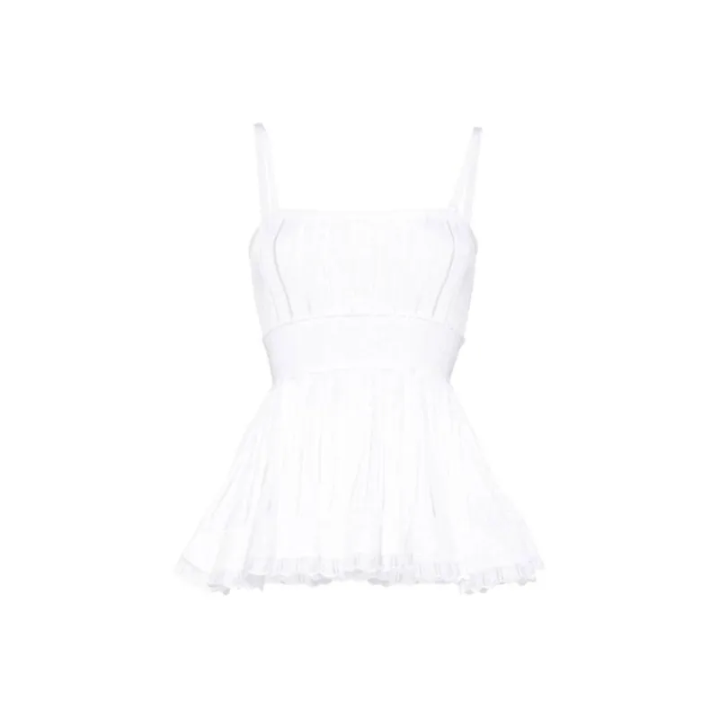 Alaia Crinoline Ribbed-Knit Sleeveless Top-0