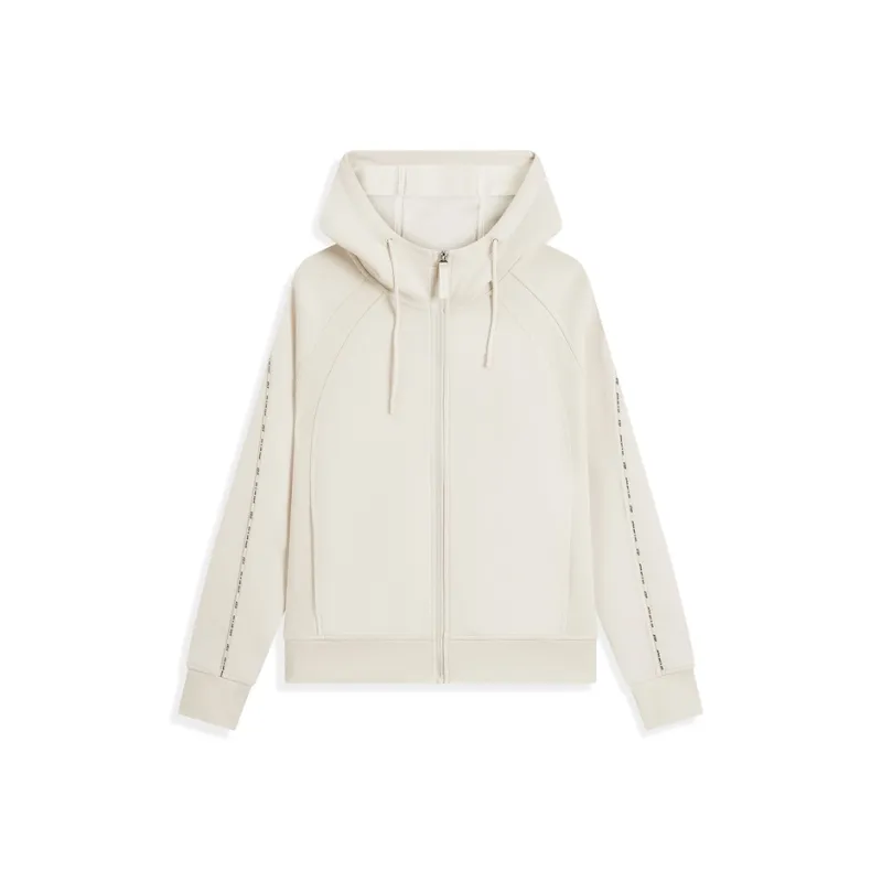 XTEP Zip Up Jackets Coat Bright Moon White Women's-0