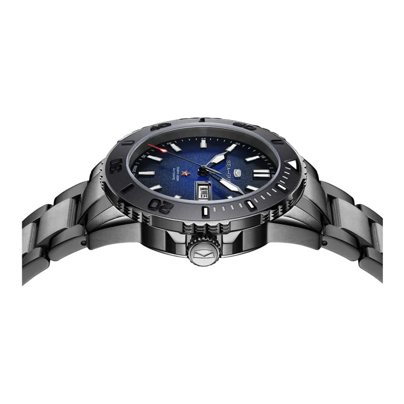 Sea Gull Ocean Automatic Mechanical Movement Stainless Steel Watchband Watch Men's Watches Blue Dial-3