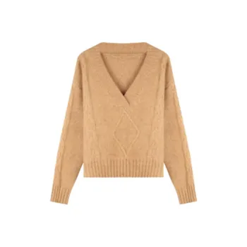 SOLIGHTER Cashmere Sweater Women's Antumn Leaves Yellow