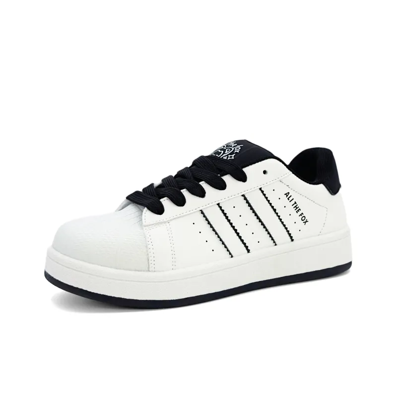 ALI THE FOX Skateboard Shoes Women's Low Top White Black/Pure White-9