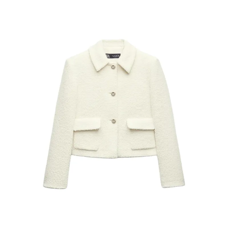 ZARA Jackets Coats Women's Raw White-0
