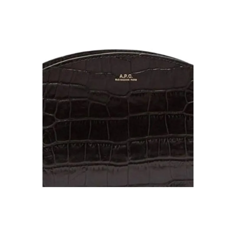 A.P.C Crocodile Pattern Crossbody Bag Women's Black-1