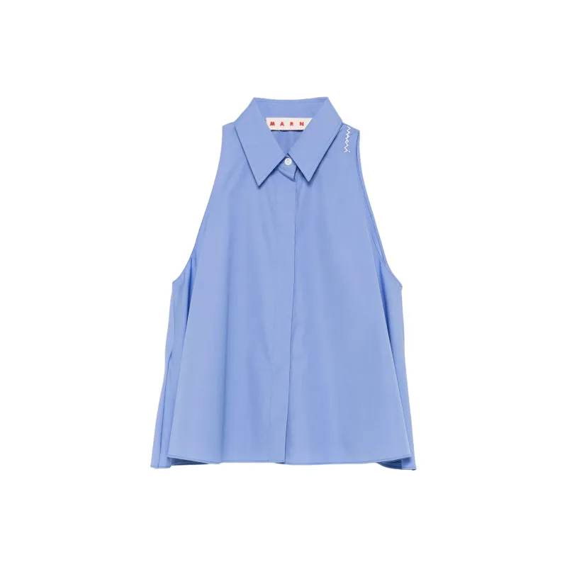 MARNI Flared Cotton Blouse-0