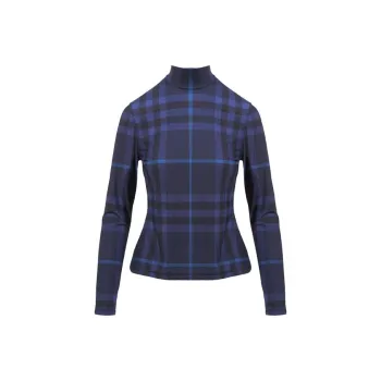 Burberry Emery Check Top 'Dark Charcoal Blue'