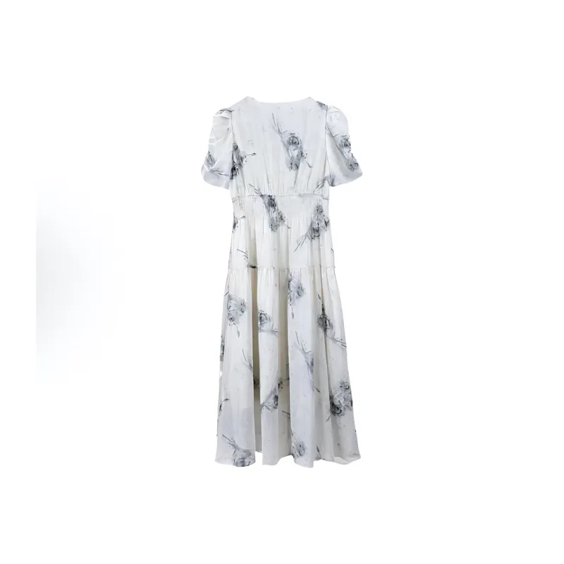 AHDO Short Sleeved Dress Women's Gray-1