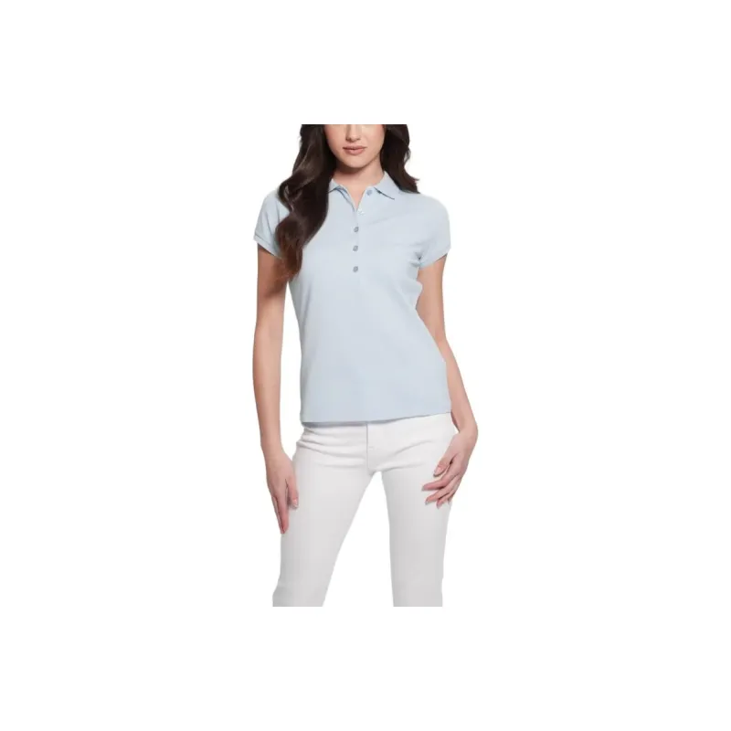 GUESS Polo Shirt Women's Light Blue-0