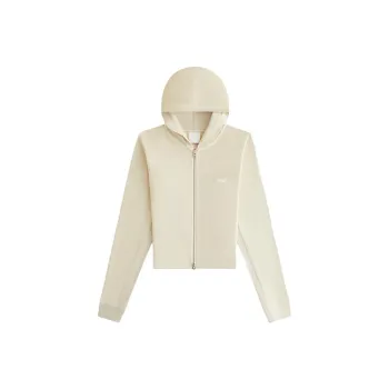 KITH Women's 2024 Summer Collection SS24 Adley Shrunken Hoodie Jacket Women's Beige Yellow