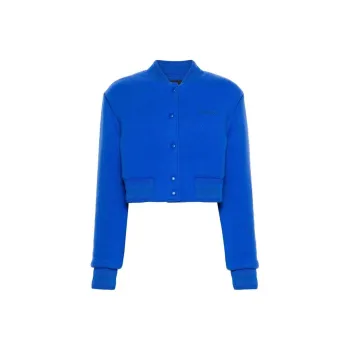 Givenchy Cropped Wool Bomber Jacket 'Iris Purple'