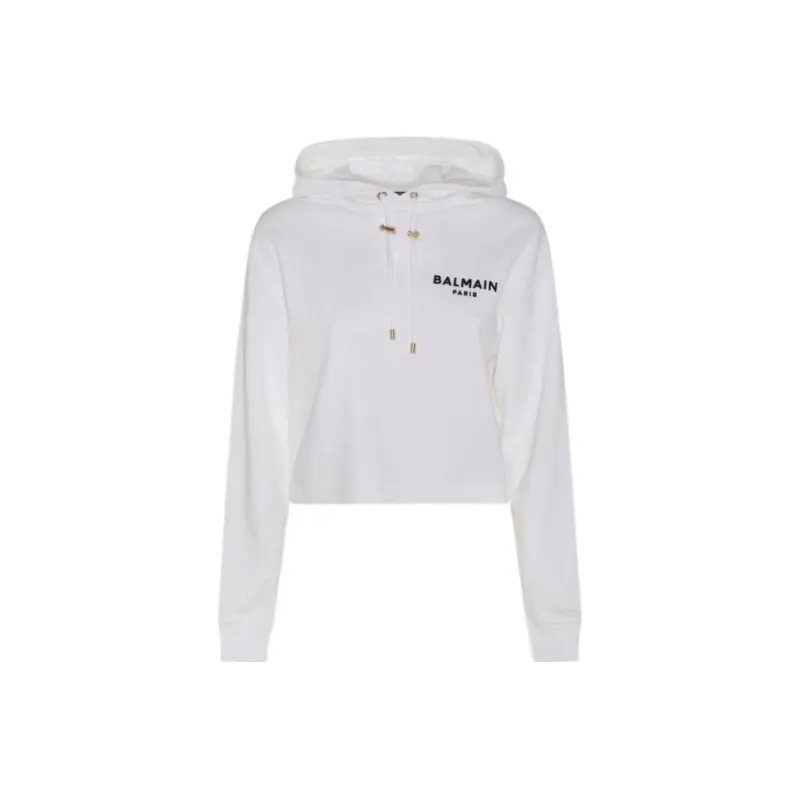 BALMAIN Flocked BALMAIN Paris Hoodie-0