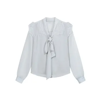 PZGE Chiffon Shirt Women's Set Light Blue Shirt+Camisole