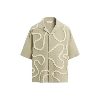 ZARA Shirt Men's Gray/Brown Yellow