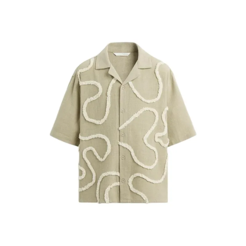 ZARA Shirt Men's Gray/Brown Yellow-0