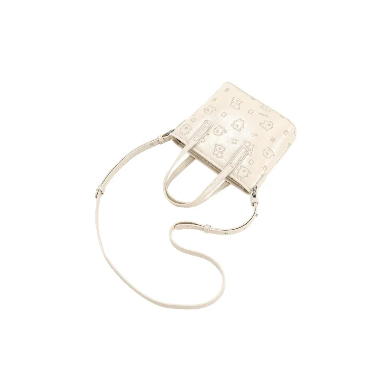 TOUTOU Maltese Collaboration Synthetic Leather Handbag Women's Cream White-5