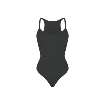 SKIMS FW24 Cotton Collection COTTON RIB CAMI BODYSUIT Bodysuits Women's SOOT/Smoke Gray