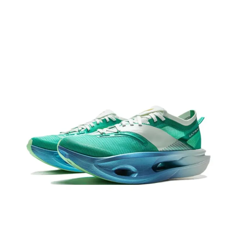 LiNing Feidian 5 ULTRA Cushioning, Slip Resistant, Rebound Low Top Running Shoes Unisex Green White Blue-2