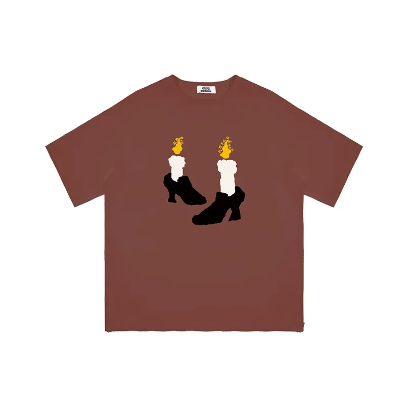 EMPTY REFERENCE Short Sleeved T Shirts Unisex Brown-0