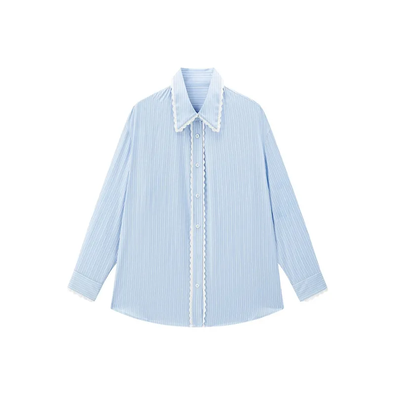 LEDIN Shirt Women's Light Denim Blue-0