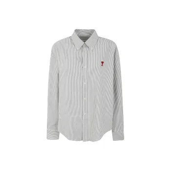 AMIPARIS Paris Ami De Coeur Logo Embroidered Striped Shirt