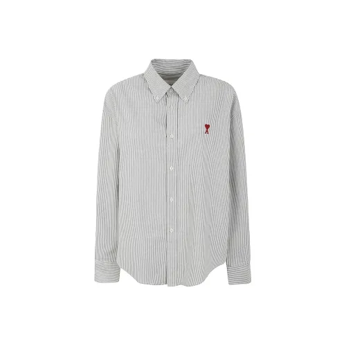 AMIPARIS Paris Ami De Coeur Logo Embroidered Striped Shirt