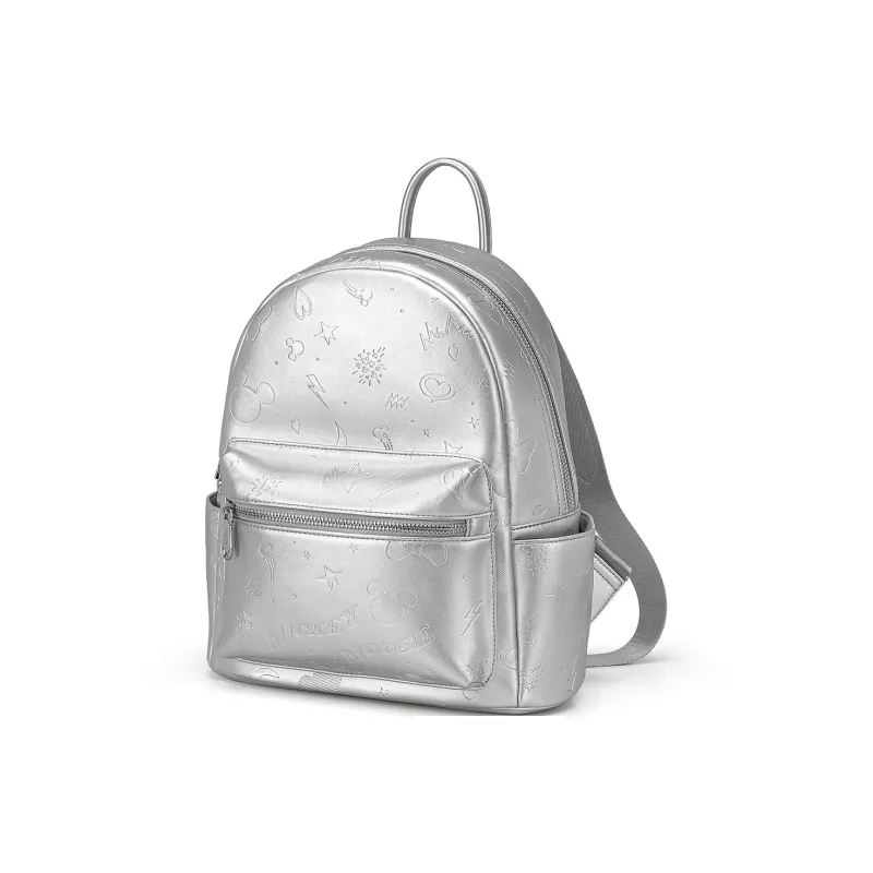 Disney Mickey Series PU Backpack Women's Silver/Pink/Ecru-1