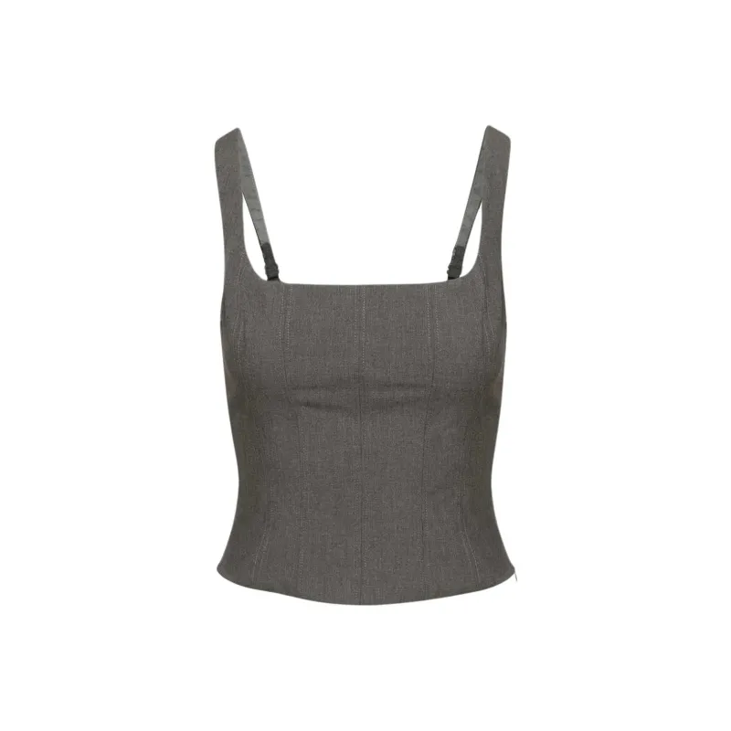 ARITZIA Sunday Best Roulade Top Camisole Women's Heather Charcoal/Stone Phoebe Zhennan Charcoal-0