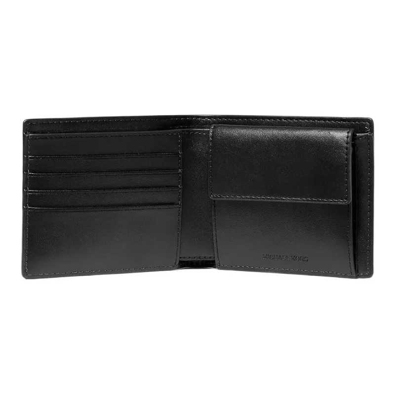MICHAEL KORS MK Cooper Coated Canvas Card Holder Wallet Men's Black Brown-4