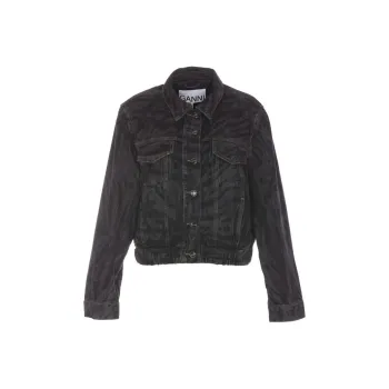 GANNI Zebra Printed Cropped Jacket
